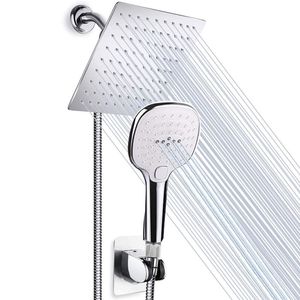 Głowica prysznicowa Combo regulowana głowica prysznicowa z deszczownicą ręczna głowica prysznicowa Combo z mocnym uchwytem na przyssawkę 201105