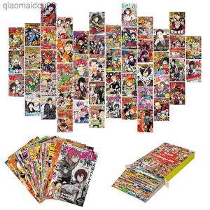 50 sztuk Anime Manga panele plakat Anime zestaw artystyczny jasny kolor wystrój domu Anime wystrój Demon Slayer Hunter X Hunter L230704