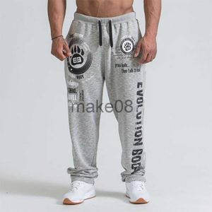 Erkek pantolon sonbahar yeni gri koşu koşu koşu pantolon erkek pamuk yumuşak vücut geliştirme sporları harlem pantolon spor salonu fitness gevşek eğitim pantolon j230712