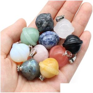 Charms Natural Crystal Mini Planet Galactic Rose Quartz Aventurine Labradorite Stone Universe Pendant For Diy Necklace Drop Delivery Dhyje