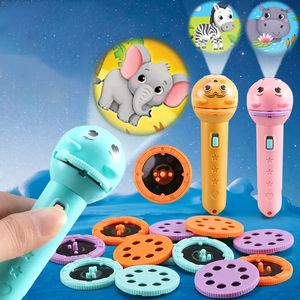 Flashlight Projector for Kids Baby Sleeping Story Book Torch Lamp Toy Early Education Toy Holiday Christmas Gift Light Up Toy