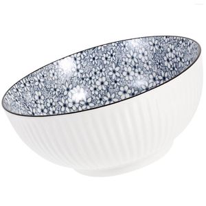 Conjuntos de louça talheres de cerâmica japonesa 8 polegadas pratos sopa porcelana salada frutas udon macarrão