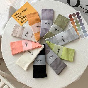 Men's Socks 1pair Combed Cotton Summer Thin Woman Girl Students Harajuku Plain Morandi Candy Color Skateboard Happy Mesh Sokken