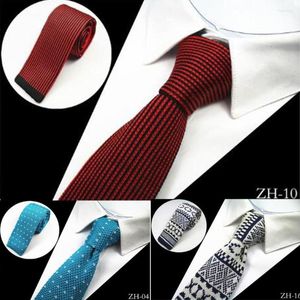 Muszki Ricnais Design Fashion Knit Men Tie Slim męskie dzianiny szyi Cravate wąskie obcisłe krawaty na garnitur wesele