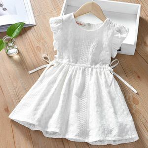 Vestidos para meninas Verão Crianças Vestidos de Festa Bebê Meninas Vestido Princesa Algodão Branco Sem Mangas Bordado Roupas da Moda CasualHKD230712