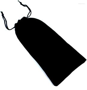 ジュエリーポーチ SheepSew 10 個 ハンドメイド ブラック ベルベット ロング 7.85インチ x 4インチ 巾着バッグ ギフト パーティー 結婚式の記念品バッグ
