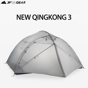 Tält och skydd 3F UL Gear Qingkon 3 personer 4 säsong 15D campingtält utomhus ultralätt vandringsryggsäck jakt vattentätt tält 230711
