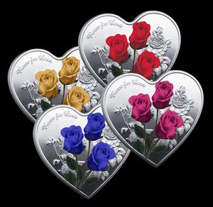 Arts and Crafts Heart shaped rose Commemorative coin