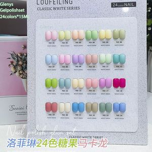 Nail Gel Spring and Summer 24 Color Macaron Nail Oil Gel Nail Shop Exclusive Candy Rainbow Color Tuoke Set 230711