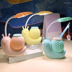 Table Lamps Cartoon LED Snail Desk Lamp Children Bedroom Night Light Reading Study Birthday Christmas Gift Home Decorations Eye Protection