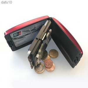 Portamonete Portafoglio da uomo Custodia rigida Protezione anti scansione RFID per porta carte di credito unisex Portafoglio in metallo L230704