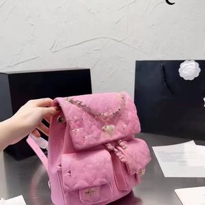 2023 new fashion casual ladies small fragrant wind ring chain backpack ladies cowhide travel bag small schoolbag handbag