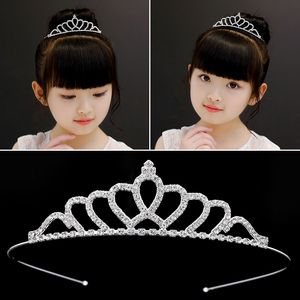 Bomboniera Bella tiara da sposa in cristallo lucido Spettacolo per feste Corona placcata argento Fascia per capelli economici Diademi per capelli Accessori per capelli Q307