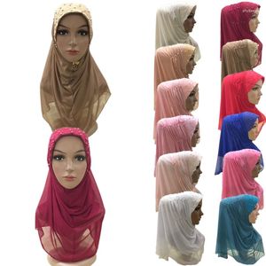 Ethnic Clothing Muslim Ladies Headdress Fashion Hijab Mesh Turban Hat Islamic Beaded Wrapped Cap Arabian Headwear Light Hats