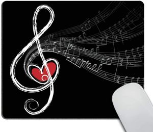 Treble Love and Music Mouse Pad Custom Mouse Pad Customized Rectangle Non-Slip Rubber Mousepad 9.5x7.9 Inch
