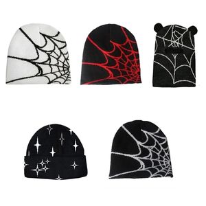 BeanieSkull Caps Spider Web Hat Y2k Y2K Beanie Knit Beanie Hat Spider Web Beanie Hat Skullies Beanie Baggy Slouchy Beanie Skull Hat Dropship 230711