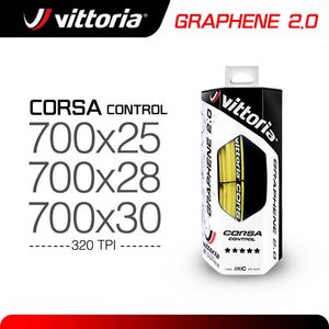 バイクタイヤ Vittoria CORSA CONTROL ロードバイクタイヤ 70025C/28C 320TPI Graphene2.0 ブラック/ターメリック タイヤ 折りたたみ自転車 Competitio HKD230712