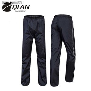 Qian Impermeable Raincoatsの女性/男性レインパンツ屋外の厚い防水ズボンオートバイ釣りキャンプレインギアパンツL230620