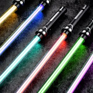 LED Light Sticks RGB Lightsaber laserowy miecz zabawki Saber 7 zmiana kolorów dla dzieci Soundfonts Force FX FOC Blaster Jedi prezenty 230712