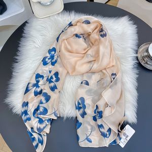 Brand Designer Silk Scarf Neckerchiefs scarf Female Foulard Bandana Long Shawls Wraps Winter Neck Scarves Pashmina Lady 180* 90 ScarveS chiffon scarf three styles