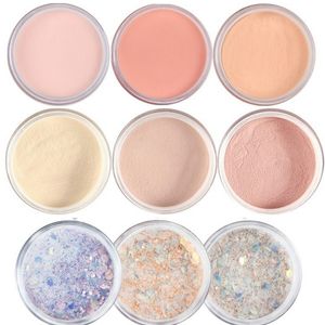 Akrylowe proszki płyny 9pc Zestawy Nagie paznokcie gwóźdź Art Glitter Perming Gradient Rzeźbiony pigment zapasy dla profesjonalistów Zestaw 230712