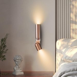 Wandlampen Nordic Design Rotation Nachttischlampe LED Moderne Innen El montierte Wandleuchte Ästhetisches Dekor Beleuchtungsgerät