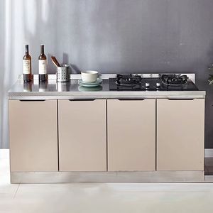 Stainless steel kitchen cabinets, simple stove cabinets, economical meal side cabinets, support customization