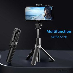 セルフィーモノポッドロレタ2022 New 3 in 1 Wireless Foldable Mini Selfie Tripod Monopod with Bluetooth Shutter for iPhone 11 12スマートフォンR230713