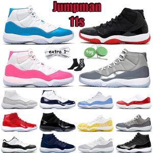 2023 Top Cherry 11s niedrige Basketballschuhe Jumpman 11 Sneakers DMP White Jade Blue Weiß Zementgelb Schlangenleder Cool Grey Pink Bred Gamma Blue Designer Trainer