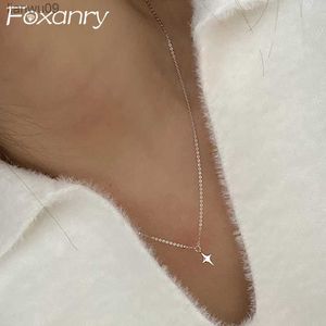 Foxanry minimalistisk stämpel CLAVICLE Kedjhalsband för kvinnor Nya mode kreativa oregelbundna stjärnor geometriska party smycken gåva l230704