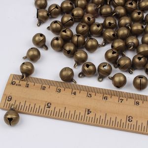 Home Decor Vintage Bronze Copper Round Bells Handmade Crafts Pendant Xmas Gingle Bell Loose Beads