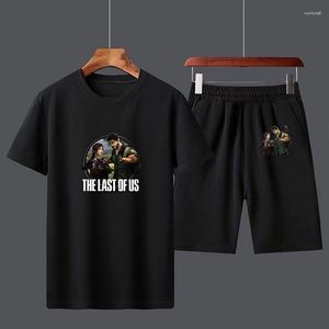 Agasalhos masculinos The Last of Us Part 2 meninos masculino casual manga curta tops calças ternos streetwear camisetas conjunto de camisetas de algodão