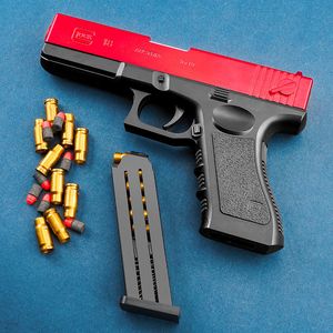 Gun oyuncakları glock oyuncak tabanca plastik eva köpük dart mermiler silah simülasyon modeli tabanca başlangıçta tren tabanca hava silah erkekler diy hediye 230712