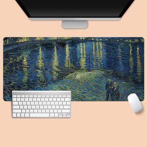 Van Gogh Mouse Pad Oil Painting Style Large Office Desk Pad NonSlip厚いゴム製キーボードマットデスクトップアクセサリー