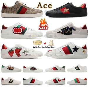 2023 Designer Shoes Mens Womens Cartoons Casual Shoe Italy bee Sneakers Ace Genuine Leather tiger Snake Embroidery Tiger Stripes Classic Men famous trainer with box