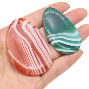 Pendant Necklaces Natural Colorful Striped Agates Reiki Healing Onyx Charms For Handmade DIY Necklace Making Jewelry Findings Wholesale