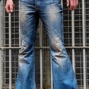 Men's Jeans Men Flared Spring Long Trouser Blue Vintage Old Pants Denim 230712