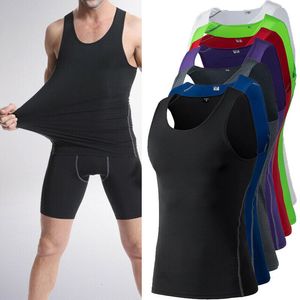 Erkek Tank Tops Erkek Sıkıştırma Baskı Katmanı Kolsuz Yelek Tişört Altında Hızlı Spor Spor Salonu AIC88 230713