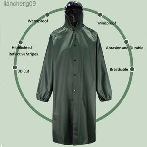 Oxford Long One Piece Waterproof Raincoat Mens Motorcycle Rain Poncho Hooded Adults Rain Cope et for Outdoor Hiking Travel L230620