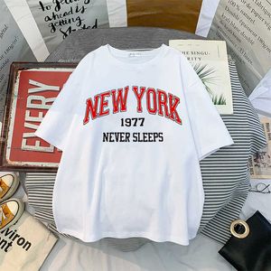 T-Shirt New York Print Letter Street Kleidung Top Freizeit Mode Ästhetik Damen T-Shirt G220612