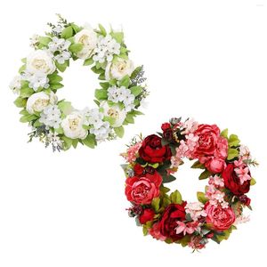 Fiori decorativi Ghirlanda di peonia Ornamenti da parete Decorazione per porte per feste Finestra per matrimoni estivi Decorazioni in rattan fatte a mano al di fuori della primavera artificiale