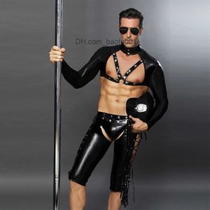 Theme Costume Jsy Porn Men's sexy Skin-tight garment underwear Police uniform role play hot sex latex Skin-tight garment Z2307123