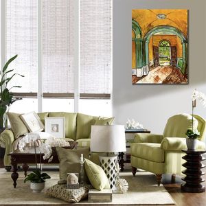 Canvas Wall Art The Entrance Hall of Saint-paul Hospital Vincent Van Gogh Painting Handmade Oil Artwork Modern Studio Decor