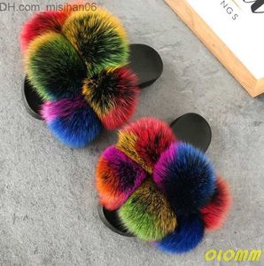 Slippers HomeProduct CenterWomenReal Fox Fur Slider Z230713