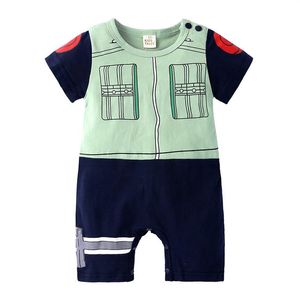Anime Naruto Hatake Kakashi Costumes Baby Boy Clothes Newborn Rompers Cotton Spädbarn Jumpsuits New Born Clothing Baby Outfits2439