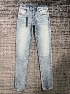 Erkekler jeans varış tarzı klasik basit açık mavi 2023 Kore sürümü ince düğmeler sinek küçük ayak kot pantolon 230713