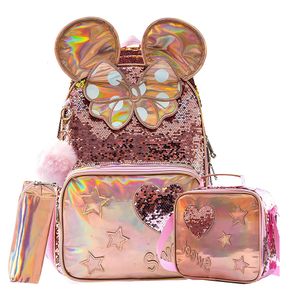 Schultaschen BIKAB Schultaschen für Mädchen, Schulrucksack, 40,6 cm, Champagner, Pailletten, Schulbedarf für Mädchen, Rucksäcke für Schule, Teenager, Mädchen, 230712