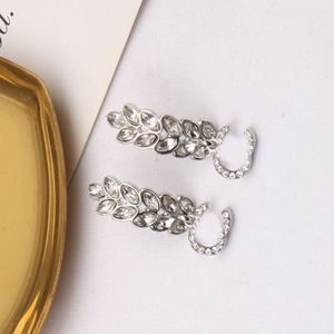 Tassels Gold Plated 925 Silver Luxury Brand Designers Letters Stud Geometric Famous Women Round Crystal Rhinestone Pearl Earring Wedding Party Jewerlry Eartrop
