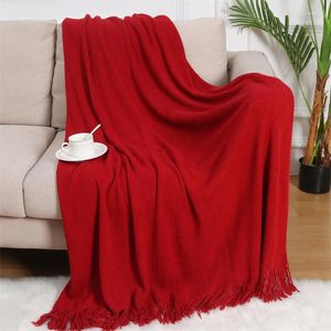 Scarves Nordic Tassel Knitted Blanket Wool Office Air Conditioner Nap Shawl Sofa Casual Spot