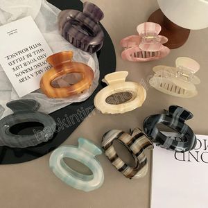 Clip ovale in acetato con artiglio coreano nuovo design retrò striscia granchio fermaglio per capelli temperamento accessori per capelli per donne ragazze